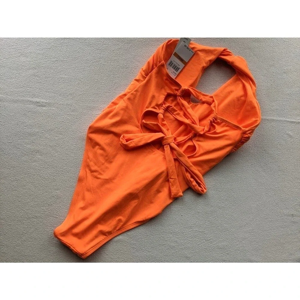 Lucky Brand One‎ Piece Swimsuit Women's Size Small Lace Up Flattering Modest NEW
